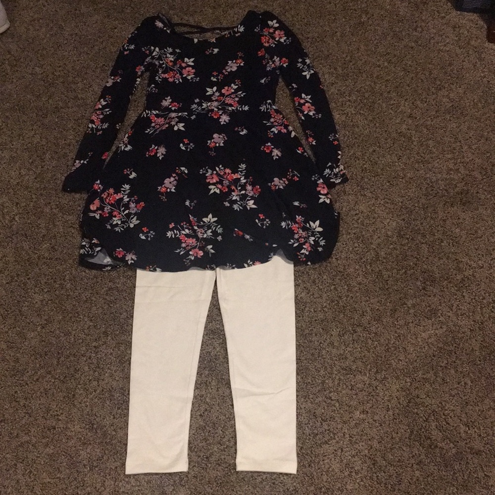 A dress with leggings